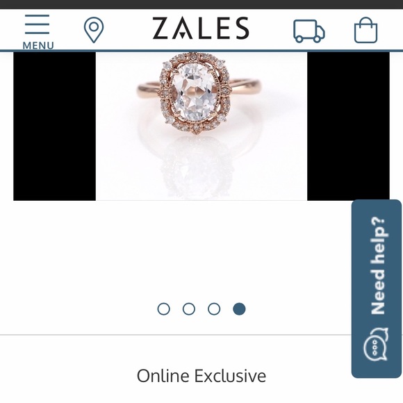 💍Zales Oval White Sapphire & Diamond 10k Rose Gold Vintage Style Ring Size 7 - Picture 4 of 12